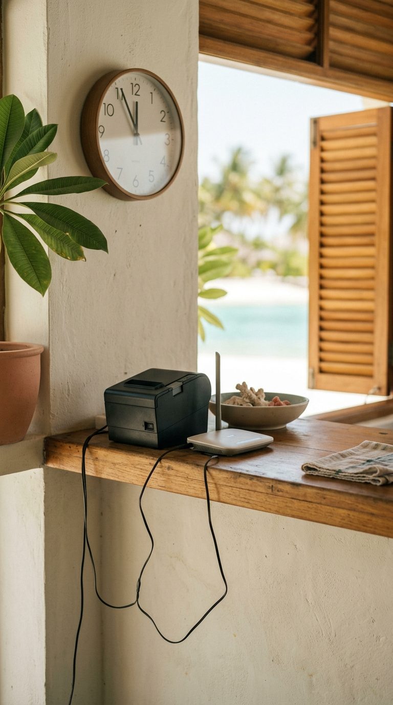 A till still taking orders during an internet outage