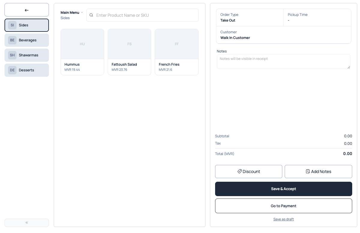 POS with categories and items visible